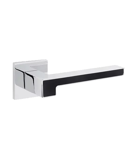 Ручки стандарт Ручка дверная Code Deco на квадратном основании H-30120-A-CR/B сатинированный хром 